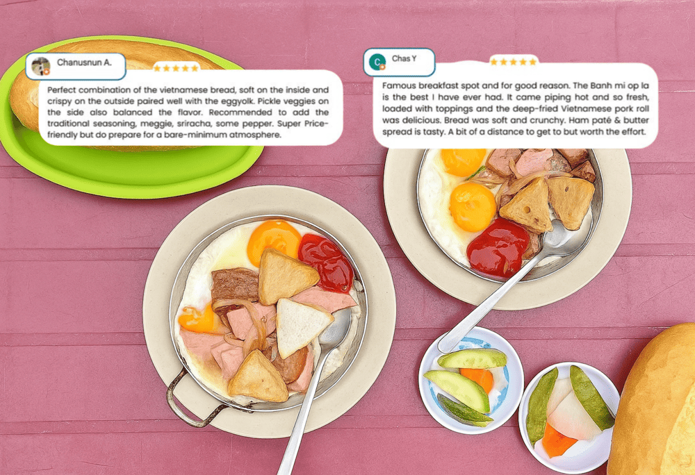 Foreign visitors are impressed by the delicious flavors of Banh Mi Hoa Ma’s sizzling pan banh mi